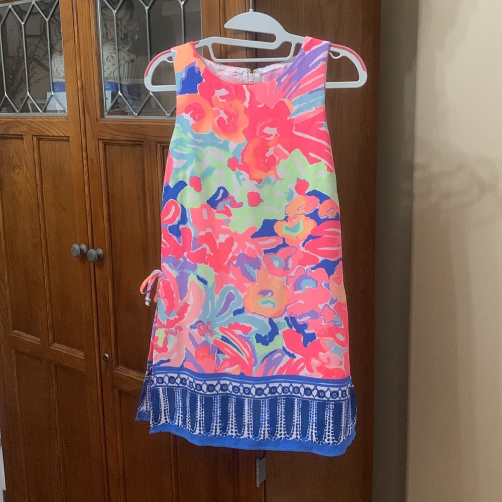 Lilly Pulitzer dress with built in shorts. Skirted romper, colors vibrant!